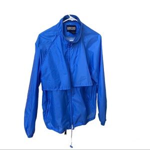 Lands End Womens Adjustable Hem Full Zip Mock Neck Windbreaker Athletic Jacket L